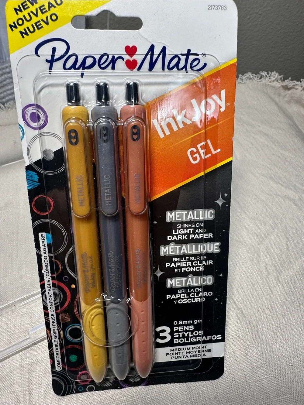 Metallic InkJoy Gel Pens - 3 Pack (Gold, Bronze, Copper) & Travel Journal NWT